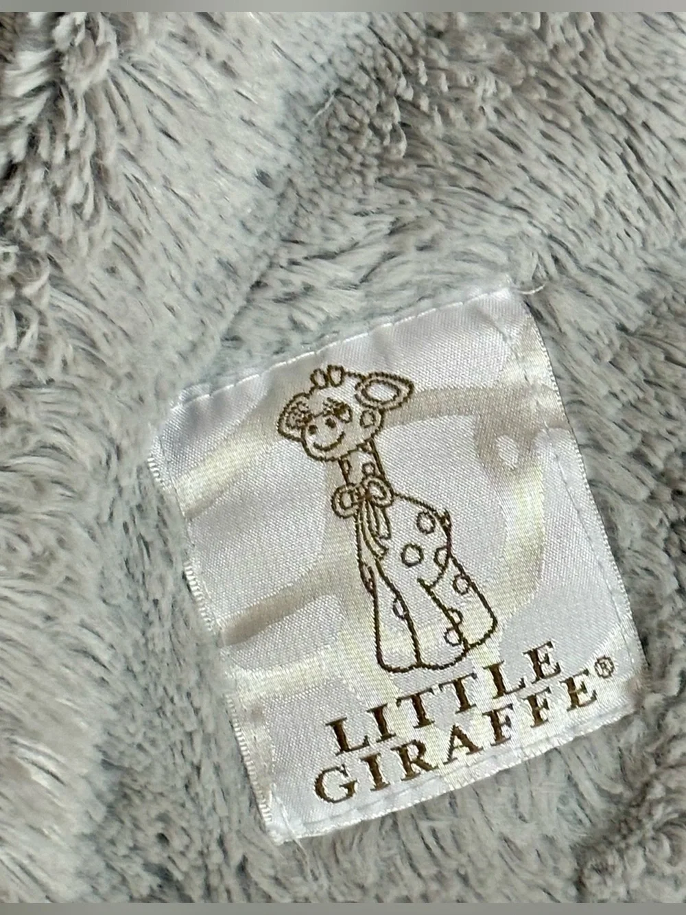 Little Giraffe Luxe Faux Fur Baby Security Blanket Satin Trim Made In USA Lovey